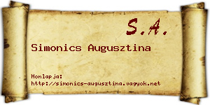 Simonics Augusztina névjegykártya